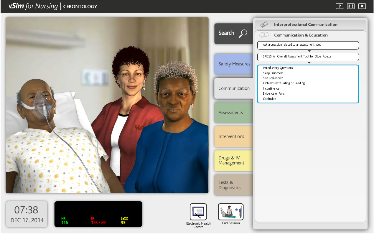 vSim for Nursing gerontology