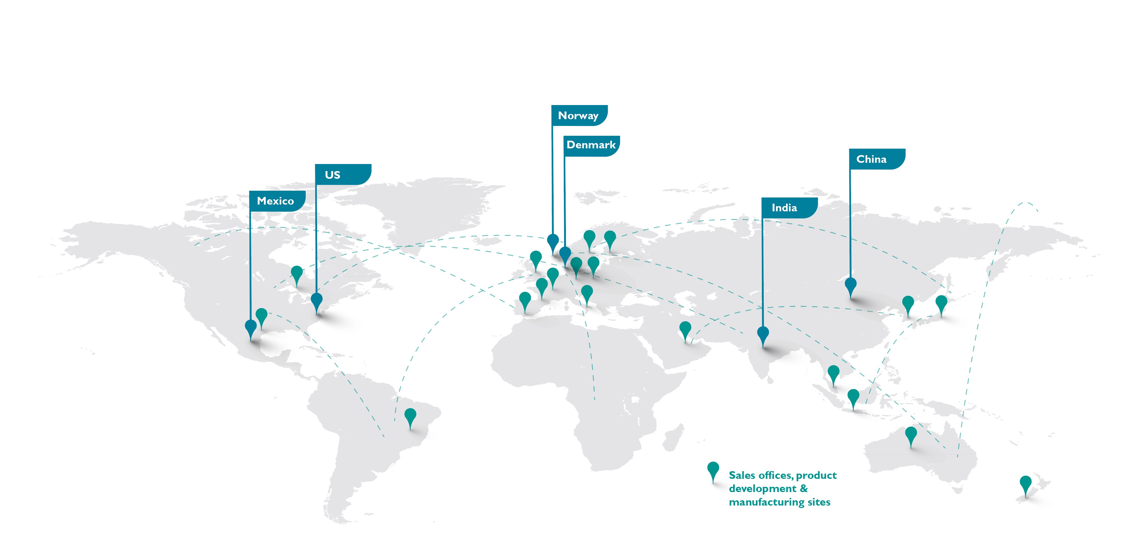 Laerdals fabriker och kontor värdlen över