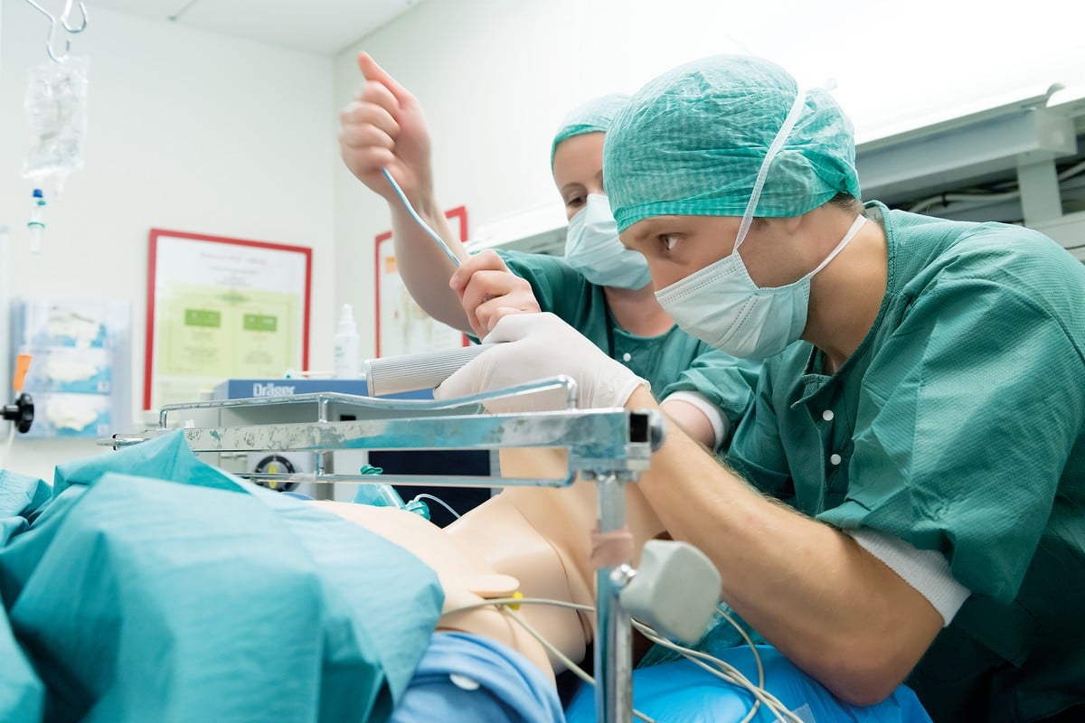Simulation training in a hospital