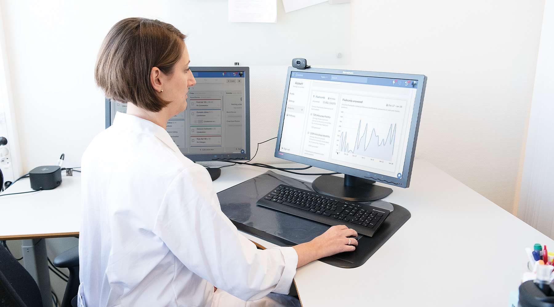 Nurse working on computer
