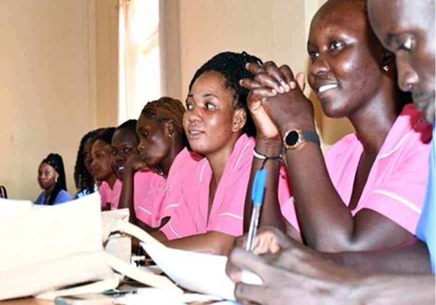 South Sudanese midwives during classroom training
