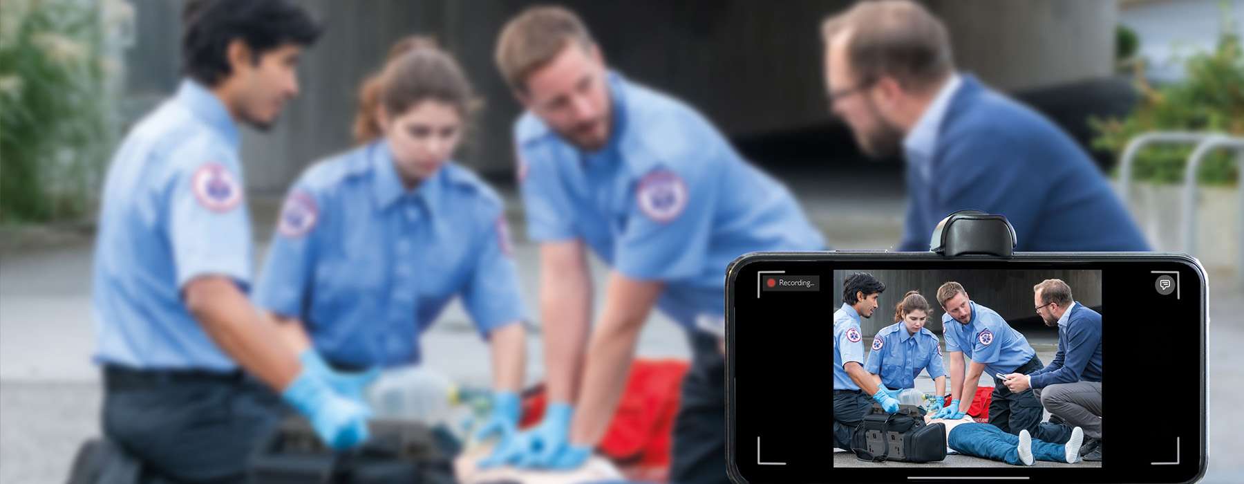 Live view of EMS training from the EMS camera app.