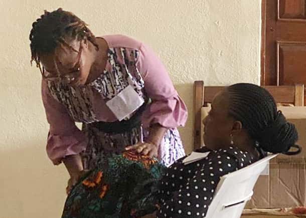 Midwives in Sierra Leone train with a Laerdal Global Health simulator