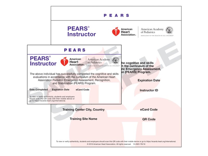 Int'l PEARS Instr Ecard