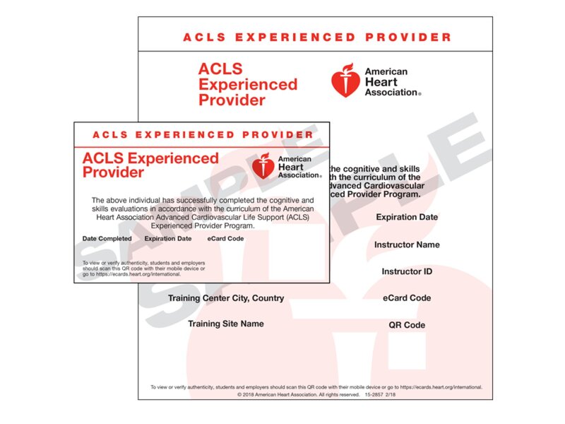International ACLS-EP Course Completion eCard