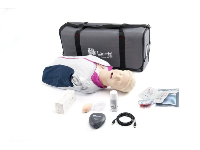 Nouveau Resusci Anne QCPR AED AW torse avec tête de gestion des VA en sac