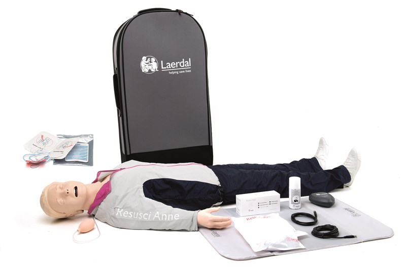 Resusci Anne QCPR AED Airway Head Full Body with Trolley Bag