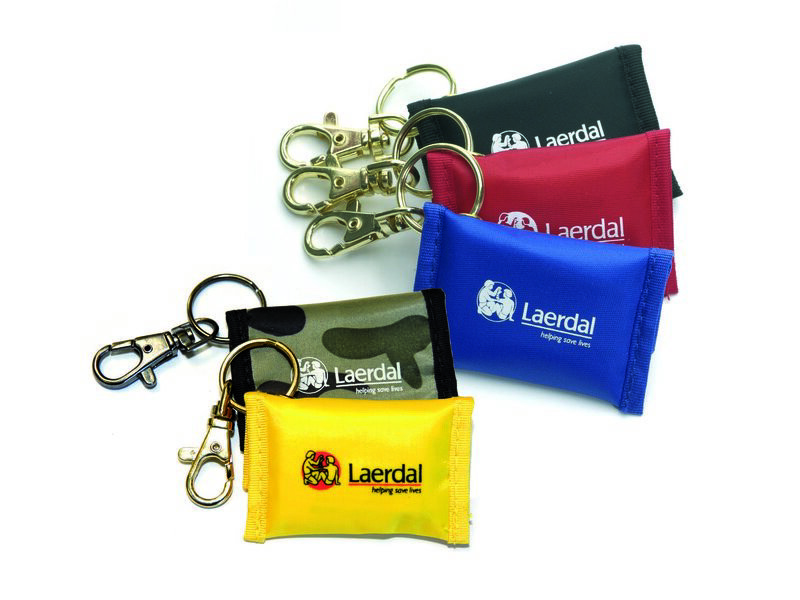Protectores faciales boca a boca para paciente en llavero colores Paq.25 Uds.