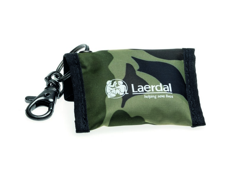 Keyring mit Laerdal Notfallbeatmungstuch camouflage, VE 25 Stück