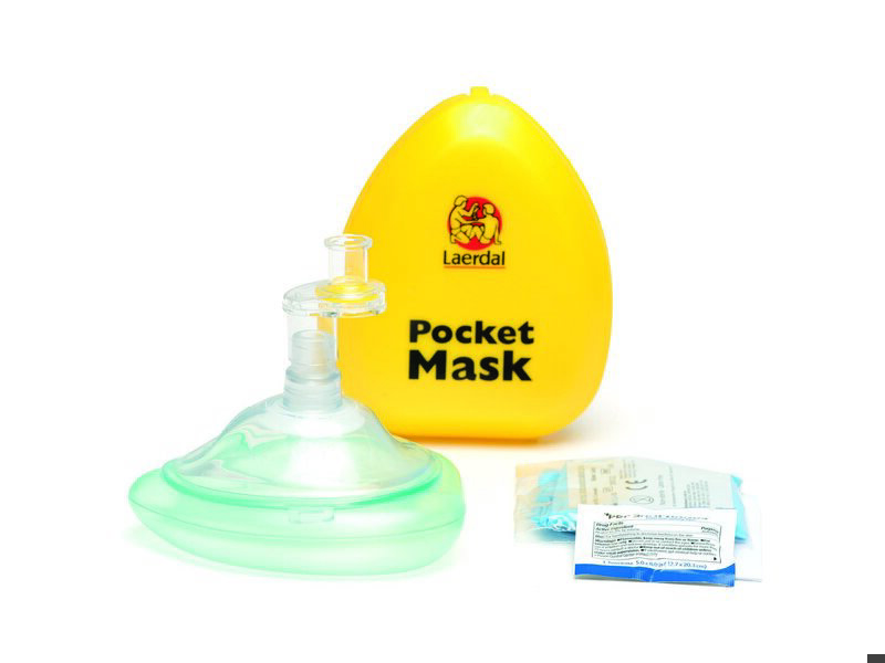 Laerdal Pocket Mask in gele plastic verpakking EN