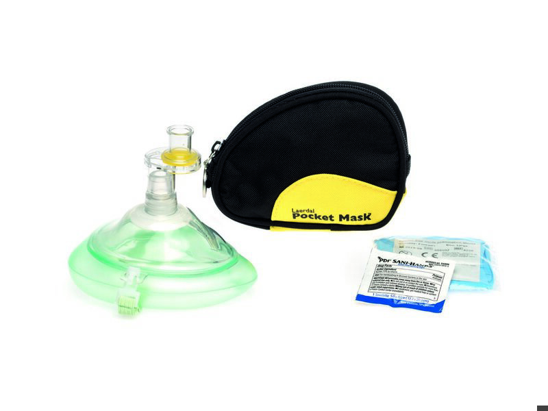 Mascarilla de bolsillo en softpack con kit color negro